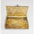 Rare Imperial Russian “Samorodok” Silver & Gold Mounted Cigarette Case with Gemstones image 4