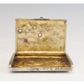 Rare Imperial Russian “Samorodok” Silver & Gold Mounted Cigarette Case with Gemstones image 5