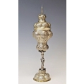 Rare Large 18C Russian Gilt Silver Chalice image 10