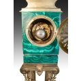 Rare Large 19C French Gilt Bronze Malachite Clock image 2