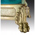 Rare Large 19C French Gilt Bronze Malachite Clock image 5
