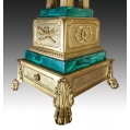 Rare Large 19C French Gilt Bronze Malachite Clock image 7