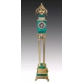 Rare Large 19C French Gilt Bronze Malachite Clock image 13