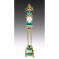 Rare Large 19C French Gilt Bronze Malachite Clock image 15