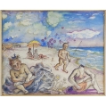 Rare Original David Burliuk Russian/American ( 1882-1967 )Watercolor Painting image 7