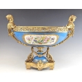 Stunning 19C French Sevres Porcelain Gilt Bronze Centerpiece Bowl image 9