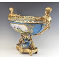 Stunning 19C French Sevres Porcelain Gilt Bronze Centerpiece Bowl image 11