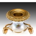 Stunning Large 19C French Sevres H/P Porcelain Gilt Bronze Vase Signed image 5