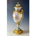 Stunning Large 19C French Sevres Lustre Porcelain Gilt Bronze Vase Urn image 2