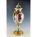 Stunning Large 19C French Sevres Lustre Porcelain Gilt Bronze Vase Urn image 10