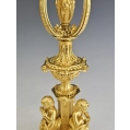 Superb 19C French Bronze Dore Pair Empire Candelabras image 6