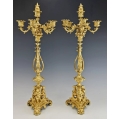 Superb 19C French Bronze Dore Pair Empire Candelabras image 9