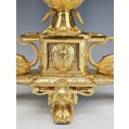 Superb 19C French Gilt Bronze Empire Mantel Clock Leroy & Fils image 9