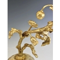 Superb 19C French Gilt Bronze Flowers Candleholders Set image 3