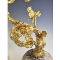 Superb 19C French Gilt Bronze Flowers Candleholders Set image 4