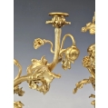Superb 19C French Gilt Bronze Flowers Candleholders Set image 6