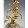 Superb 19C French Gilt Bronze Flowers Candleholders Set image 7