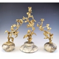 Superb 19C French Gilt Bronze Flowers Candleholders Set image 12