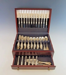 Superb Wallace Sterling Silver Flatware Service for 18 Grand Baroque 94 pieces