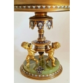 Superior 19C Antique French Gilt Bronze Champleve Enamel Centerpiece image 7