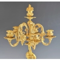 Superior 19C French Bronze Dore Marble Pair Art Nouveau Candelabras image 9