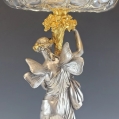 Superior Huge 19C French Bronze Crystal Centerpiece Statue M.Moreau (1822-1912) image 2