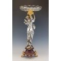 Superior Huge 19C French Bronze Crystal Centerpiece Statue M.Moreau (1822-1912) image 4