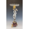 Superior Huge 19C French Bronze Crystal Centerpiece Statue M.Moreau (1822-1912) image 5