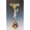 Superior Huge 19C French Bronze Crystal Centerpiece Statue M.Moreau (1822-1912) image 6