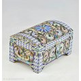 Superior Imperial Russian Silver-Gilt Cloisonné and Shaded Enamel Casket, Box. Pavel Ovchinnikov, Moscow, 1891 image 1
