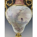 Superior Large 19C French Sevres H/P Porcelain Gilt Bronze Vase Signed image 7