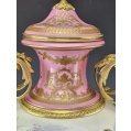 Superior Large 19C French Sevres H/P Porcelain Gilt Bronze Vase Signed image 14