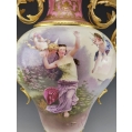 Superior Large 19C French Sevres H/P Porcelain Gilt Bronze Vase Signed image 19