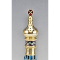 Unique Large 19C Russian Silver Enamel Church Style Shaker Stench Container image 5