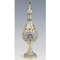 Unique Large 19C Russian Silver Enamel Church Style Shaker Stench Container image 7