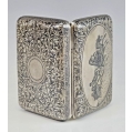 Very Fine Large 19C Russian Silver Niello Cigarette Case Troyka image 3