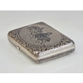 Very Fine Large 19C Russian Silver Niello Cigarette Case Troyka image 7