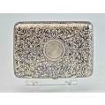 Very Fine Large 19C Russian Silver Niello Cigarette Case Troyka image 9