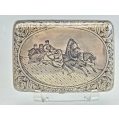Very Fine Large 19C Russian Silver Niello Cigarette Case Troyka image 10